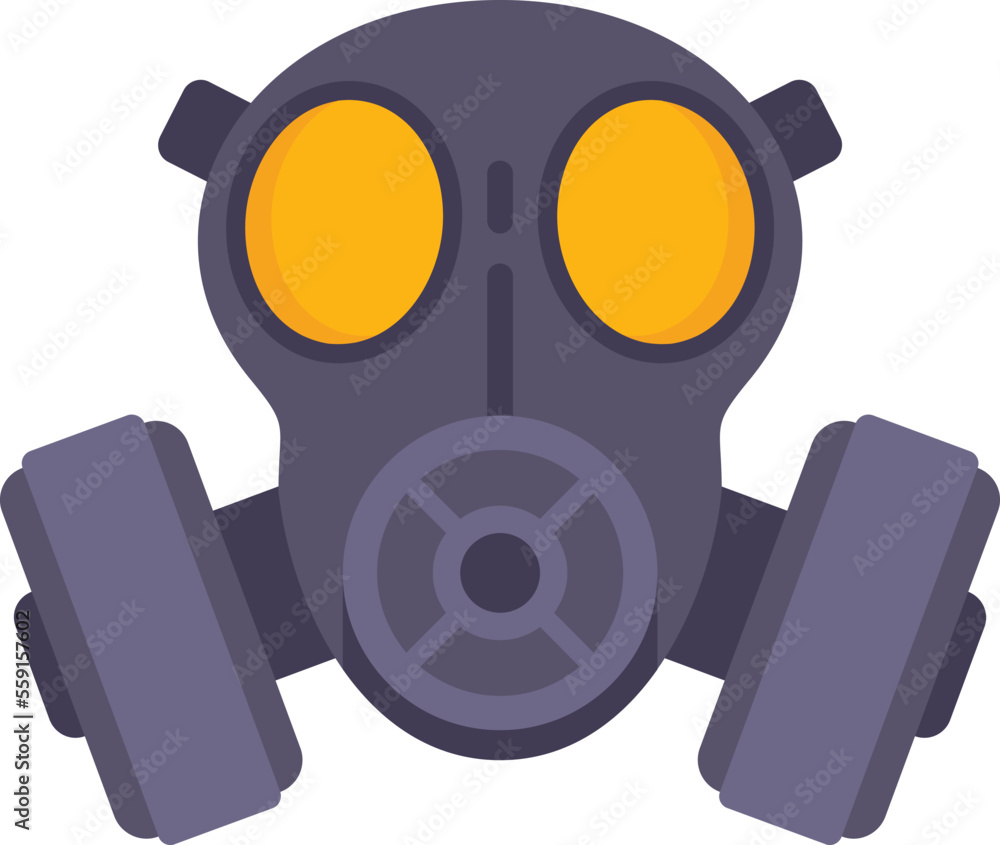 Stencil gas mask icon flat vector. Chemical air. Toxic army isolated Stencil gas mask icon flat vector. Chemical air. Toxic army isolated