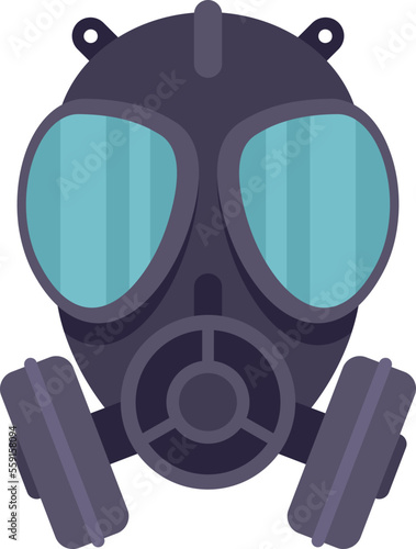 Pollution gas mask icon flat vector. Toxic air. Safety helmet isolated © anatolir