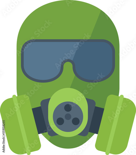 War gas mask icon flat vector. Toxic air. Chemical respirator isolated