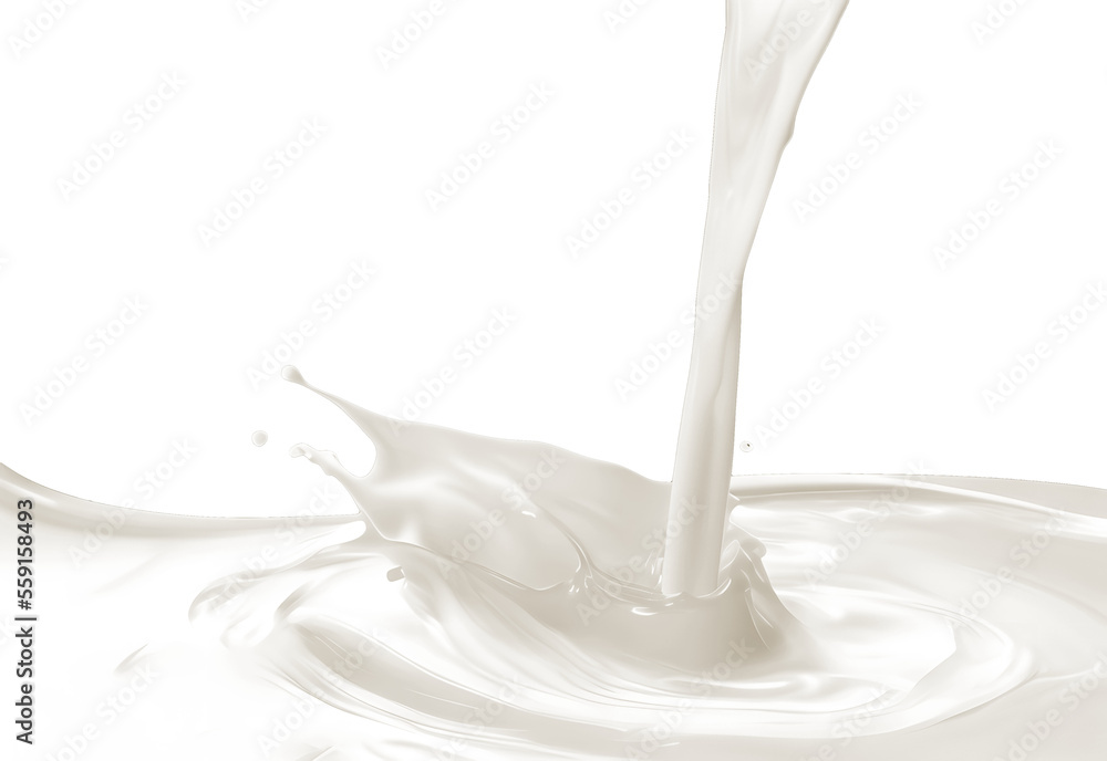 Milk Splash  on transparent png, easy to use - obrazy, fototapety, plakaty 