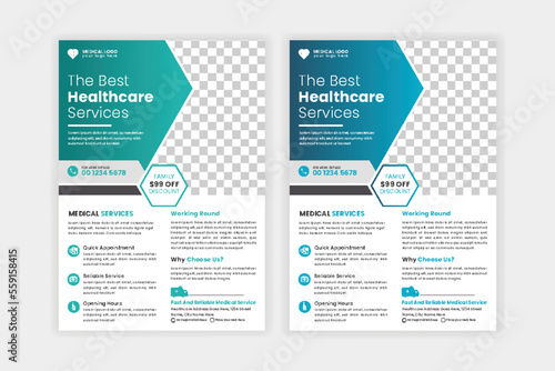 Medical flayer Design Template Healthcare and Medical pharmacy flyer © Tanu