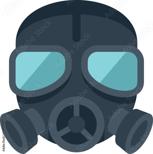 Gas mask terror icon flat vector. Toxic air. Safety military isolated