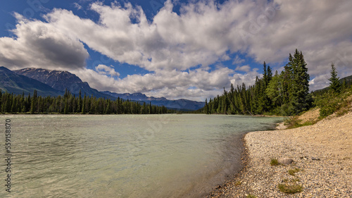 nature sceneries along the Highway from Prince George to Jasper National Park, Alberta, Canada 