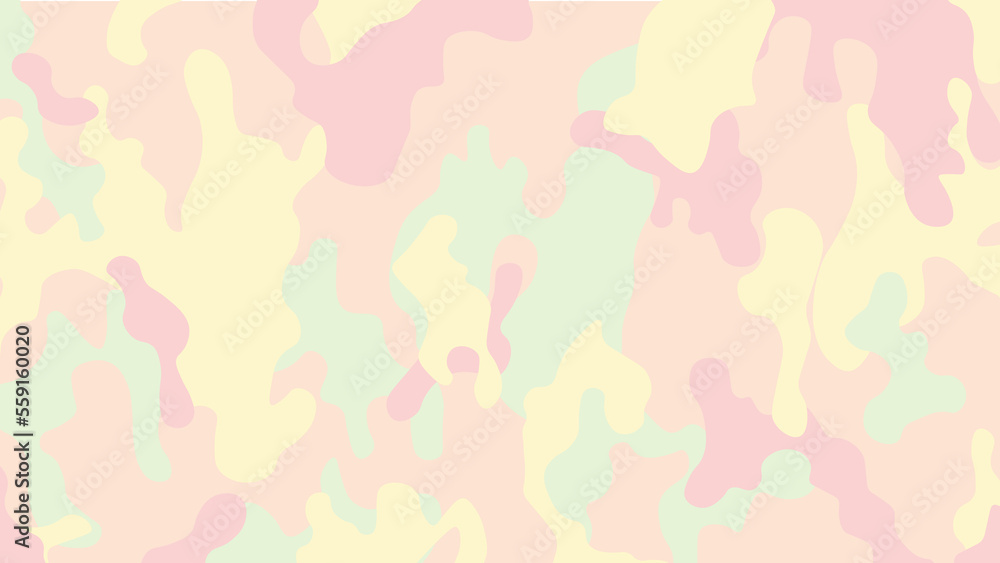 Pastel Military Seamless Pattern (pink, purple,yellow,blue), Vector illustration of camouflage 