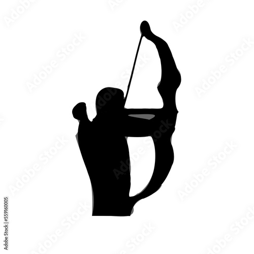 silhouette of archery sport with transparent background