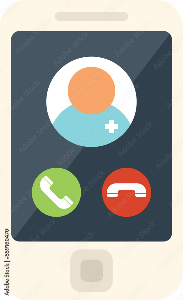 Medical call icon flat vector. Health patient. Care clinic isolated Medical call icon flat vector. Health patient. Care clinic isolated