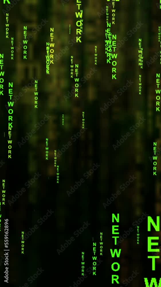 Network text falling text concept vertical video Network text falling text concept vertical video