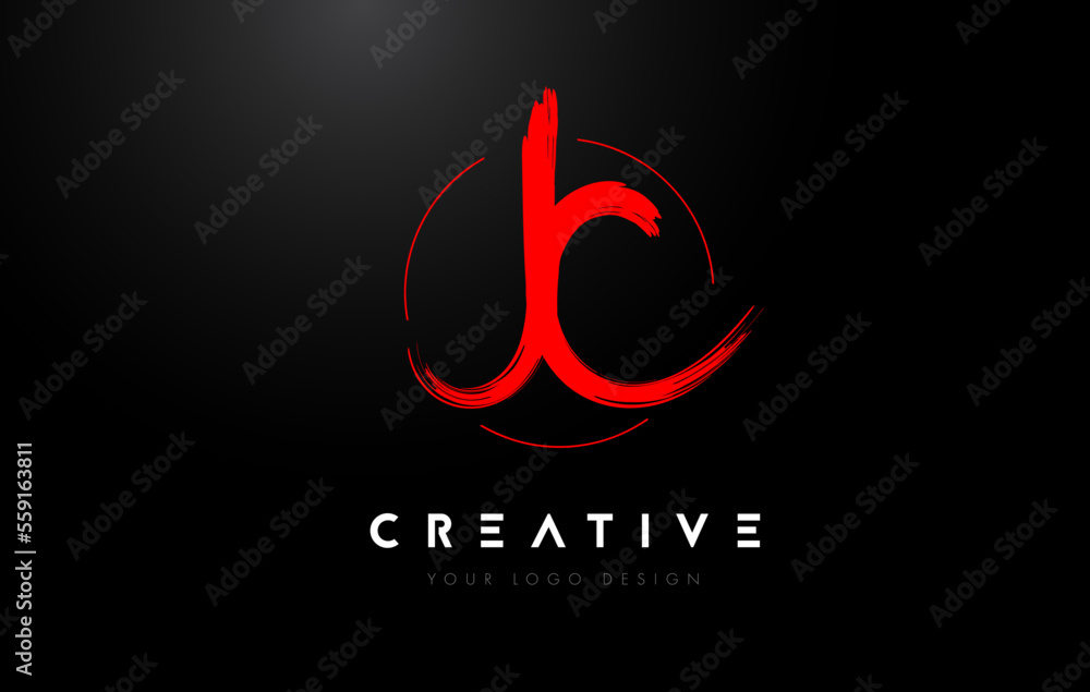 Red JC Brush Letter Logo Design. Artistic Handwritten Letters Logo Concept. Red JC Brush Letter Logo Design. Artistic Handwritten Letters Logo Concept.