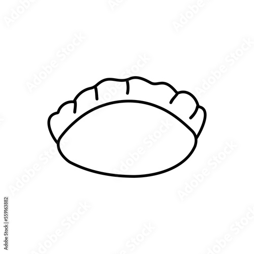 Asian dumpling in doodle style. Asian food for restaurants menu