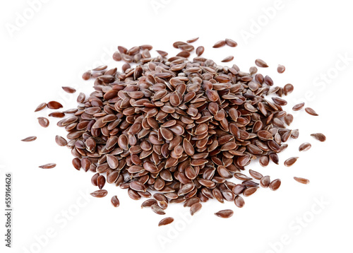 Flax seeds heap isolated on  transparent png