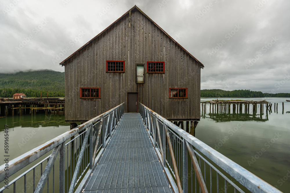 Obraz premium abbandoned old fish factory close to prince Rupert, British Columbia, Canada