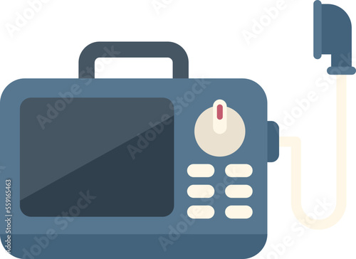 Medical ventilator tool icon flat vector. Patient machine. Hospital equipment isolated