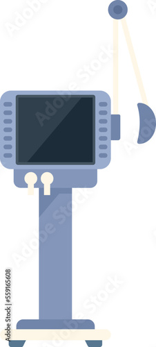 Patient ventilator machine icon flat vector. Medical equipment. Intensive care isolated