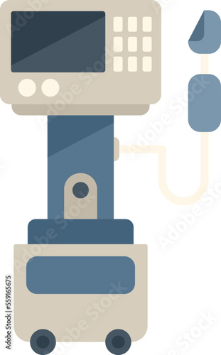 Respiratory machine icon flat vector. Medical patient. Care device isolated