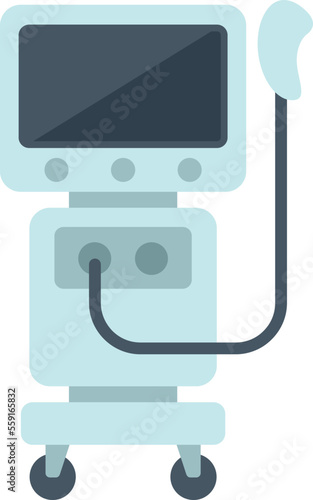 Medical device icon flat vector. Patient machine. Monitor therapy isolated