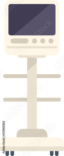 Breath ventilator machine icon flat vector. Hospital patient. Care device isolated