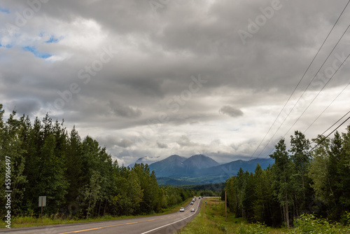 landscape along the road that go from Prince Rupert to Prince George, British Columbia, Canada