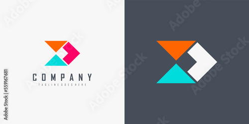 Free Download Arrow Logo Image. Colorful Geometric Arrow Origami Style isolated on Double Background. Flat Vector Logo Design Template Element for Business and Branding Logos. - GFXLoad