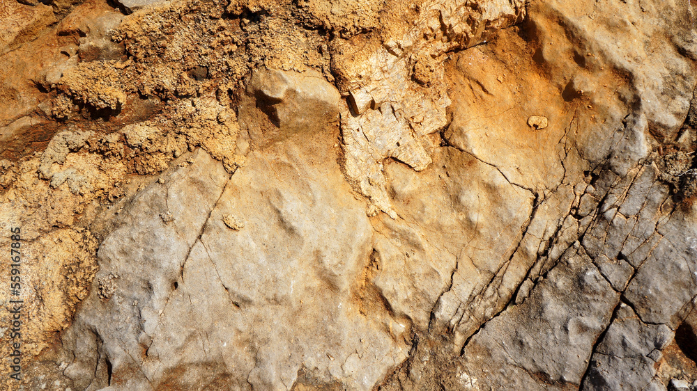 Fototapeta premium Natural rocky stone texture with cracks