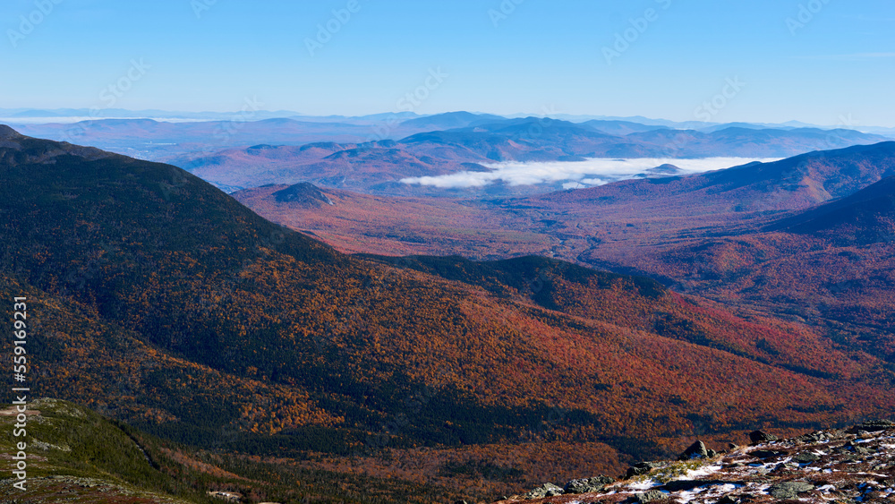 view of clouds in the valley near Mount Washington