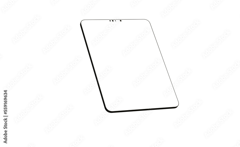 Black tablet computer with blank screen, isolated on white background Black tablet computer with blank screen, isolated on white background