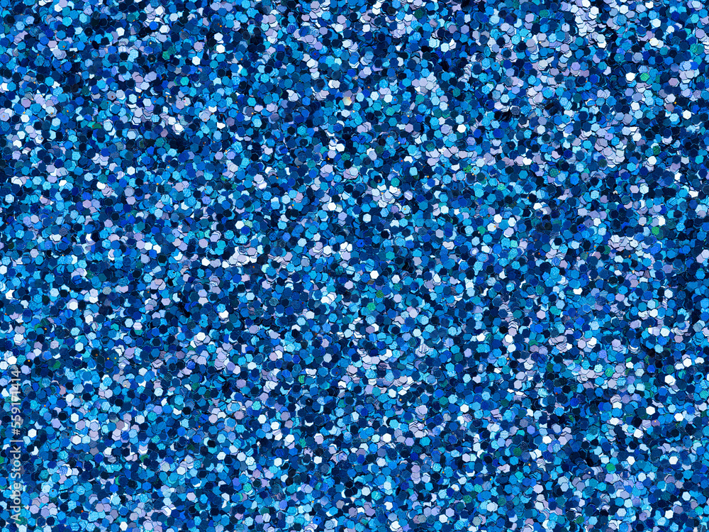 Dark blue, navy glitter texture sparkling shiny wrapping paper background for Christmas or xmas holiday seasonal wallpaper decoration, greeting and wedding invitation card design element.
