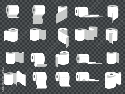 Toilet paper rolls collection. Vector illustration