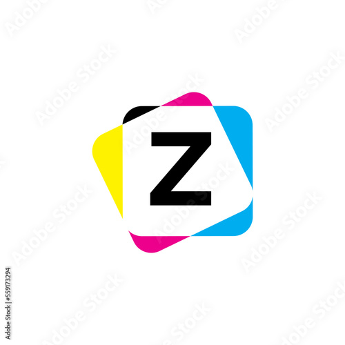 Letter Z with CMYK Color Logo Design 002