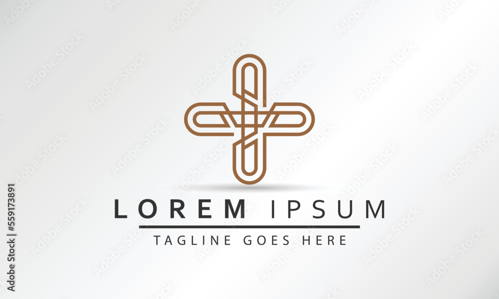 Obraz premium Cross logo icon design difference volunteers, Design vector Template, Best For Identity And Logotypes