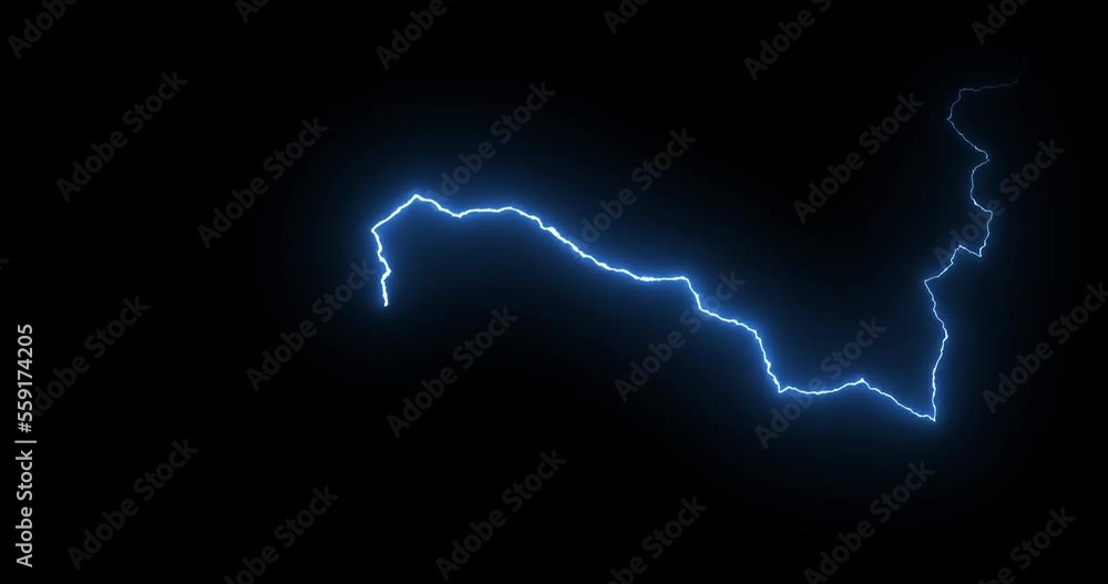 Lightning bolt. Thunderstorm lightning strikes a bright glow isolated on black background. Seamless loop animation Lightning bolt. Thunderstorm lightning strikes a bright glow isolated on black background. Seamless loop animation