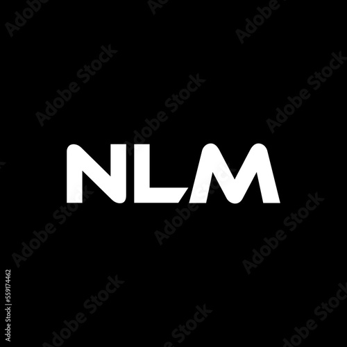 NLM letter logo design with black background in illustrator, vector logo modern alphabet font overlap style. calligraphy designs for logo, Poster, Invitation, etc. photo