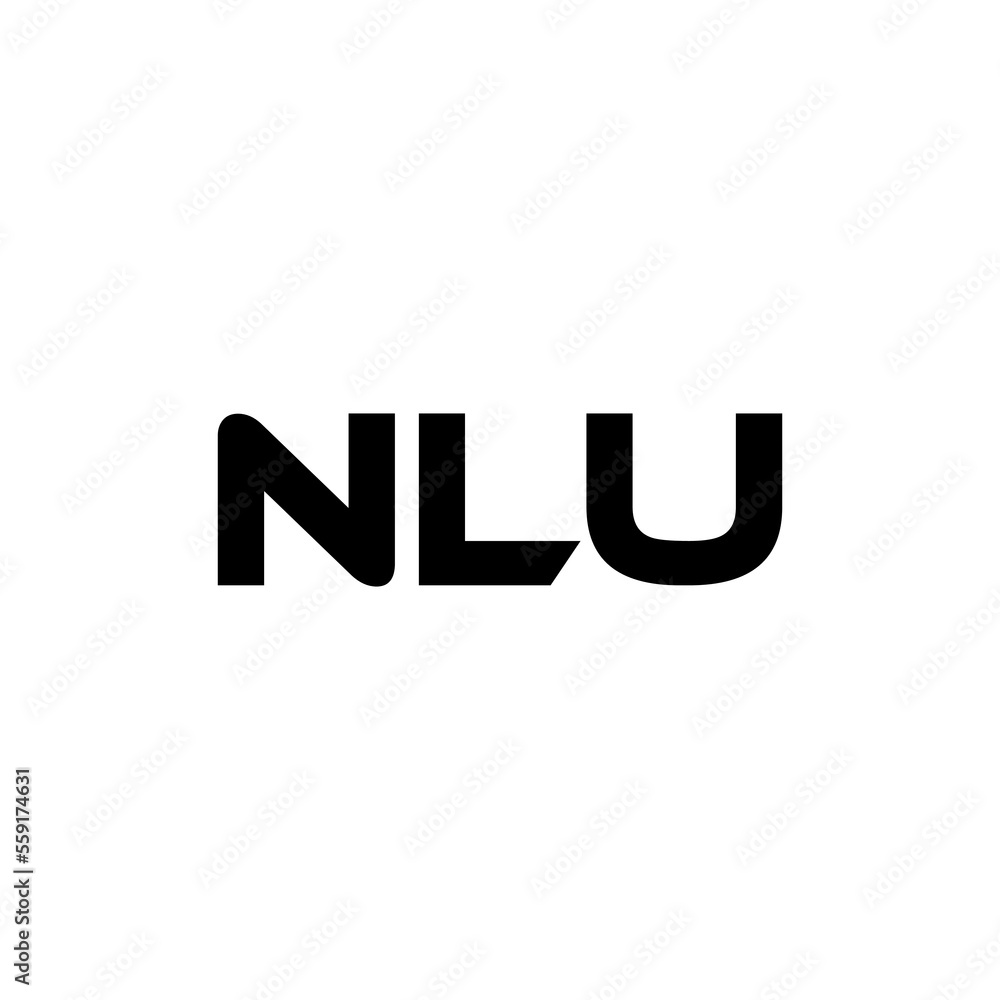 NLU letter logo design with white background in illustrator, vector logo modern alphabet font overlap style. calligraphy designs for logo, Poster, Invitation, etc.
