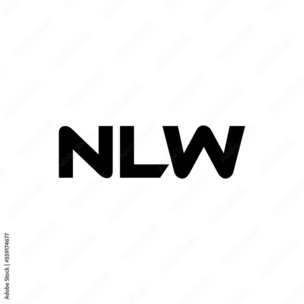 NLW letter logo design with white background in illustrator, vector logo modern alphabet font overlap style. calligraphy designs for logo, Poster, Invitation, etc.