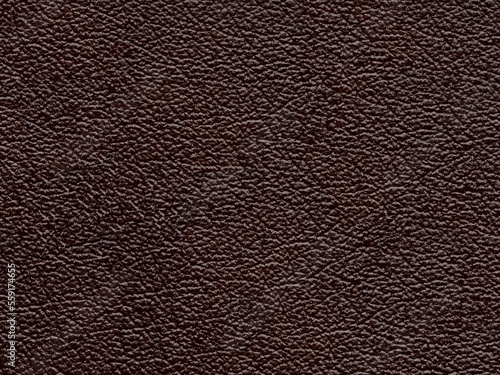 Genuine luxury dark brown leather texture sample. Background with copy space. Faux eco leather. Textured backdrop effect for design, upholstered furniture, clothing. Pattern with place for text.