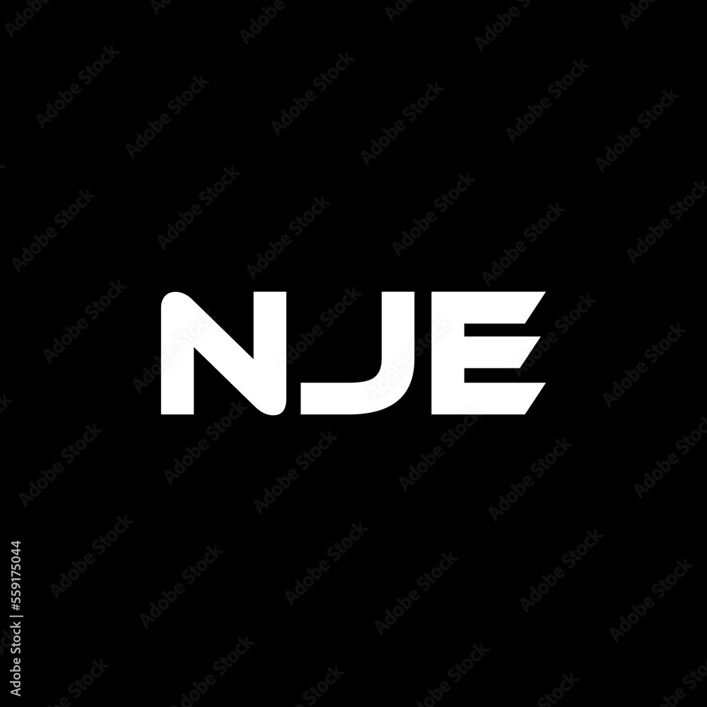 NJE letter logo design with black background in illustrator, vector logo modern alphabet font overlap style. calligraphy designs for logo, Poster, Invitation, etc. NJE letter logo design with black background in illustrator, vector logo modern alphabet font overlap style. calligraphy designs for logo, Poster, Invitation, etc.