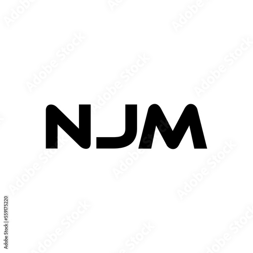 NJM letter logo design with white background in illustrator, vector logo modern alphabet font overlap style. calligraphy designs for logo, Poster, Invitation, etc.