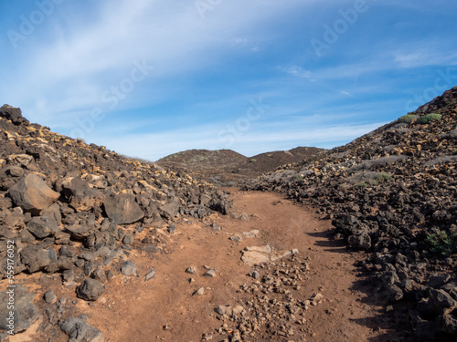 Path between rocks on Isla de Lobos
