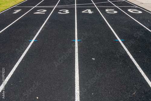 Running Track Texture With Lane Numbers