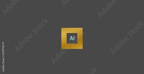 Ai processor icon illustration 