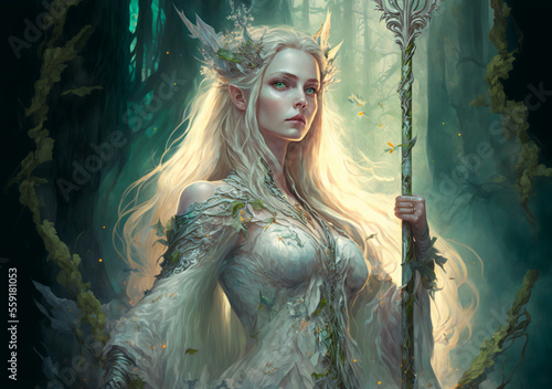 Elf high mage AI generative	