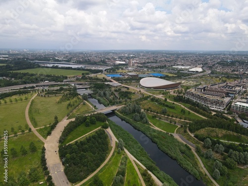 Queen Elizabeth Olympic Park Starford Drone, Aerial, view from air, birds eye view,
