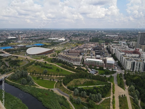 Queen Elizabeth Olympic Park Starford Drone, Aerial, view from air, birds eye view,