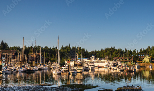 sunrise over the Ucluelet arbour waters, British Columbia, Canada