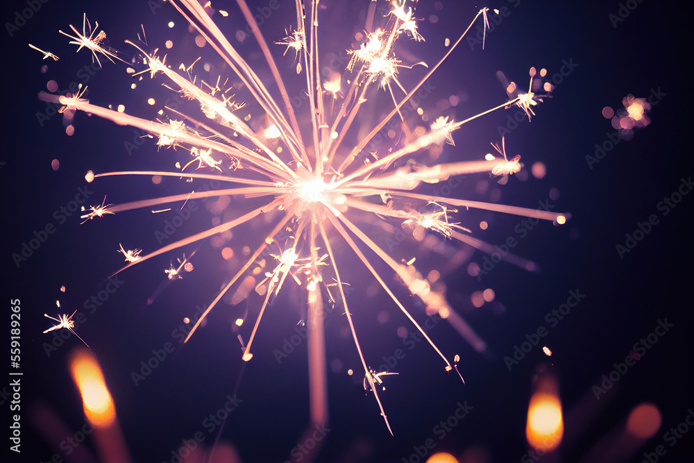 Obraz premium Sparkler Firework, Generative AI