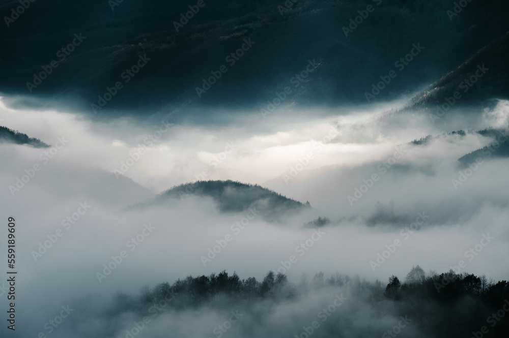Foggy Landscape in Bosnia during autumn Foggy Landscape in Bosnia during autumn
