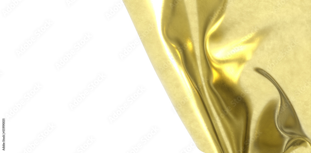 Abstract background of gold wavy silk or satin. 3d Abstract background of gold wavy silk or satin. 3d