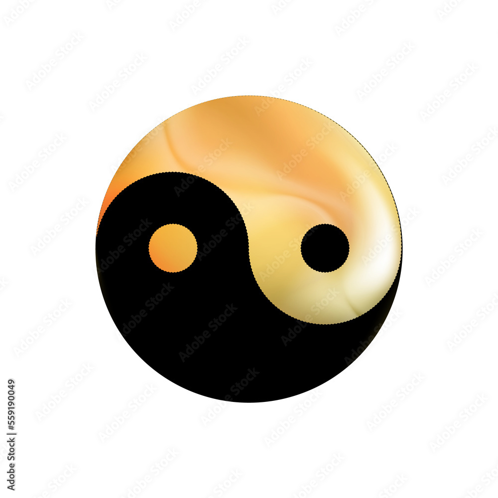 Yin and yang shaped Golden art icon, isolated. png. Yin and yang shaped Golden art icon, isolated. png.