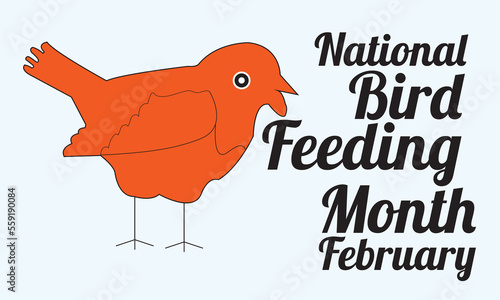National Bird Feeding Month day february vector  background image