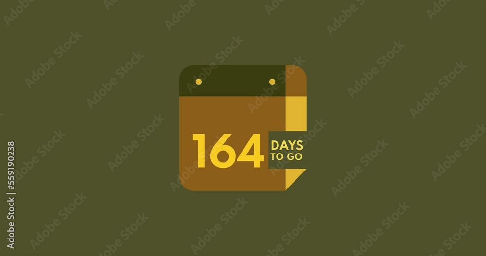 164 days to go calendar icon, 164 days countdown modern animation ...