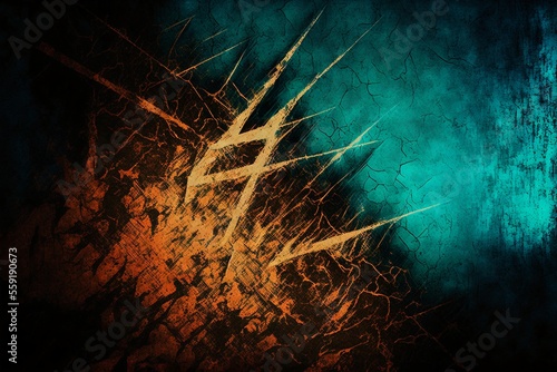 Abstract Grunge Texture Background. Blue and Red division. Generated AI image.	
